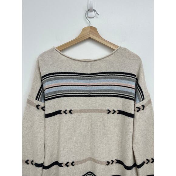 Pendleton Southwest Aztec Print Rolled Neck Wool Cotton Relaxed Sweater - Medium - Picture 4 of 11